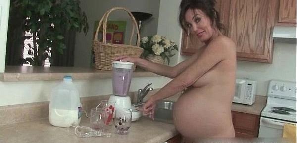  Dirty pregnant brunette MILF Nancy Vee